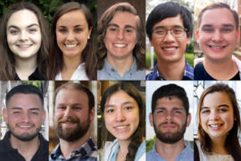 2019 MRL Summer Scholars are (top row, left to right) Isabel Albelo, Leah Borgsmiller, Jared Bowden, Clement Ekaputra, and Nathan Ewell, and (bottom row, left to right) Marcos Logrono, Chris Moore, Ariane Marchese, Melvin Nunez Santiago, and Carly Tymm.