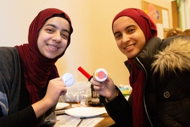 Residents of MIT's McCormick Hall celebrate the launch of a new craft studio.