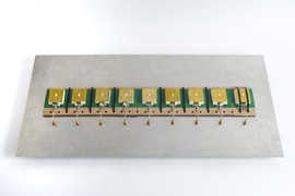 The antenna for Lincoln Laboratory's in-band full-duplex phased-array system is seen with its protective packaging removed to expose the individual antennas that compose the phased array.