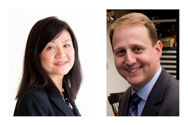 Li-Huei Tsai, left, is the Picower Professor of Neuroscience and director of The Picower Institute for Learning and Memory, and Christopher Schuh, is department head and the Danae and Vasilis Salapatas Professor of Metallurgy in the Department of Materials Science and Engineering.