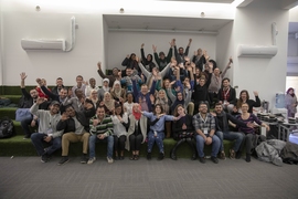 The ReACT computer and data sciences cohort gathered with MIT Open Learning faculty and staff in Amman, Jordan, in 2019. 