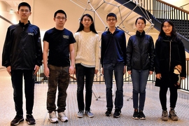 MIT students set records at this year’s Putnam Competition: (left to right) Shengtong Zhang, Yuan Yao, Kevin Sun, Daniel Zhu, Qi Qi, and Dain Kim. Not pictured: Ashwin Sah. 