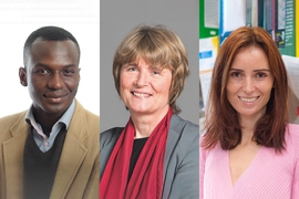 Portrait photos of Ibrahim Cissé, Ruth Lehmann, and Silvi Rouskin