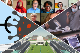 feature article about covid 19 pandemic collage of images