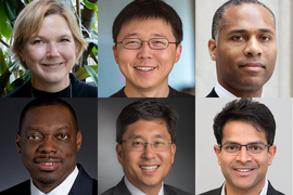 Two by three grid featuring headshot photos of National Academy of Medicine inductees