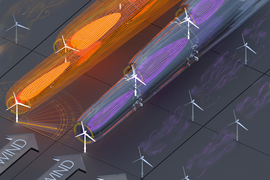 wind farm flow graphic