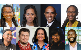 Nine portrait photos arranged in two rows