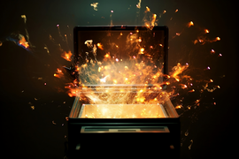 review of related literature about science example Conceptual image of an open box that has sparks flying out on a black background. The lid of the box resembles that of a laptop computer screen.