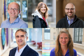 Headshots of Michael Birnbaum, Regina Barzilay, Brandon DeKosky, Seychelle Vos, and Ömer Yilmaz