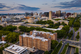 Aerial view of campus.