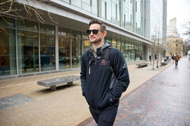 David Brown walks through Kendall Square