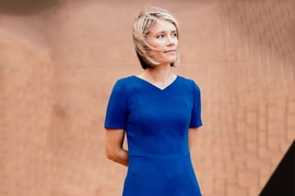 Photo of Jessika Trancik against a tan background