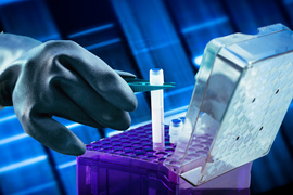 A lab technician working with DNA samples