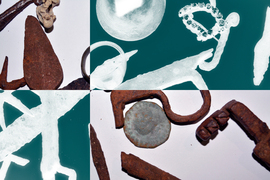 Bronze artifacts and x-rays of bronze artifacts