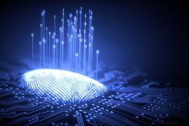 A shining fingerprint on a chip.
