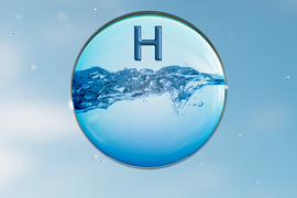 A water drop containing hydrogen