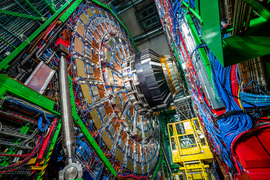 Disc structure with circular front, like a mandala of cables and parts.
