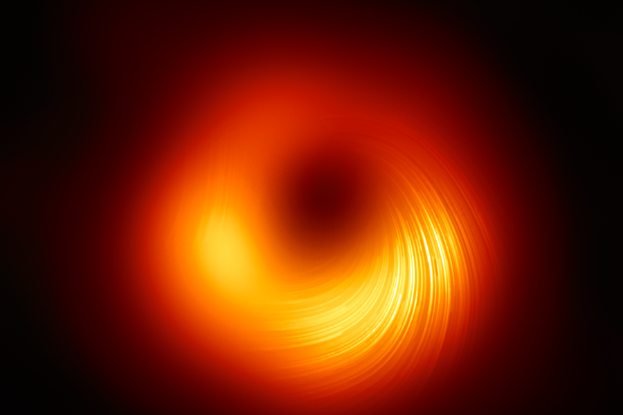Astronomers image magnetic fields at the edge of M87’s black hole