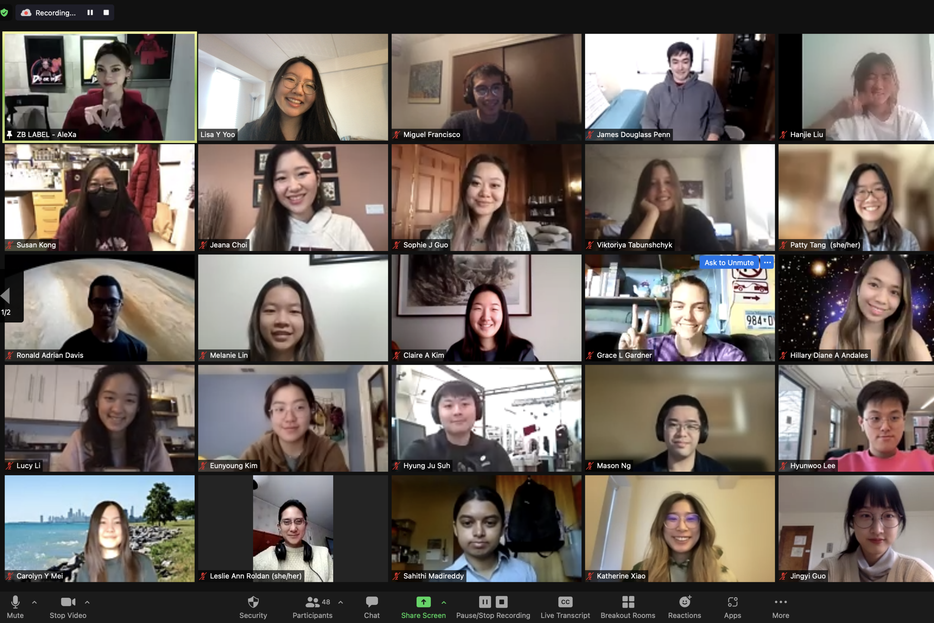 K-Pop star AleXa (top left) with the students of the MIT Independent Activities Period course, Achieving the Unthinkable: K-Pop on the Global Stage, as well as organizers Lisa Yoo (top row, second from left) and Jeana Choi (second row, second from left).