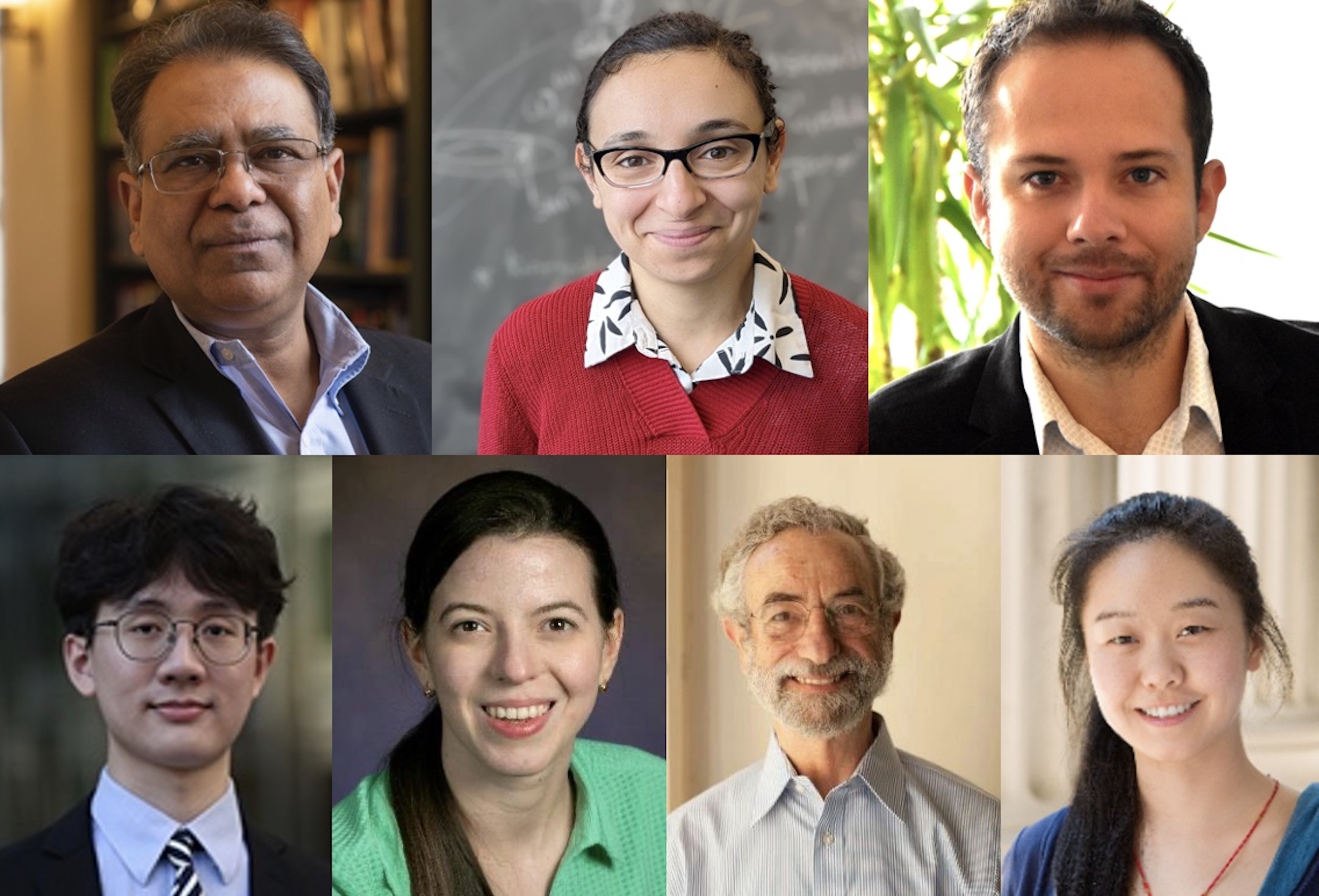 Recent American Physical Society honorees include (top row, l-r) MIT professors Arup Chakraborty, Lina Necib, and Ronald Fernando Garcia Ruiz; (bottom row, l-r) Yuan Cao SM ’16, PhD ’20; Alina Kononov ’14; Elliott H. Lieb ’53; and Haocun Yu PhD ’20. 