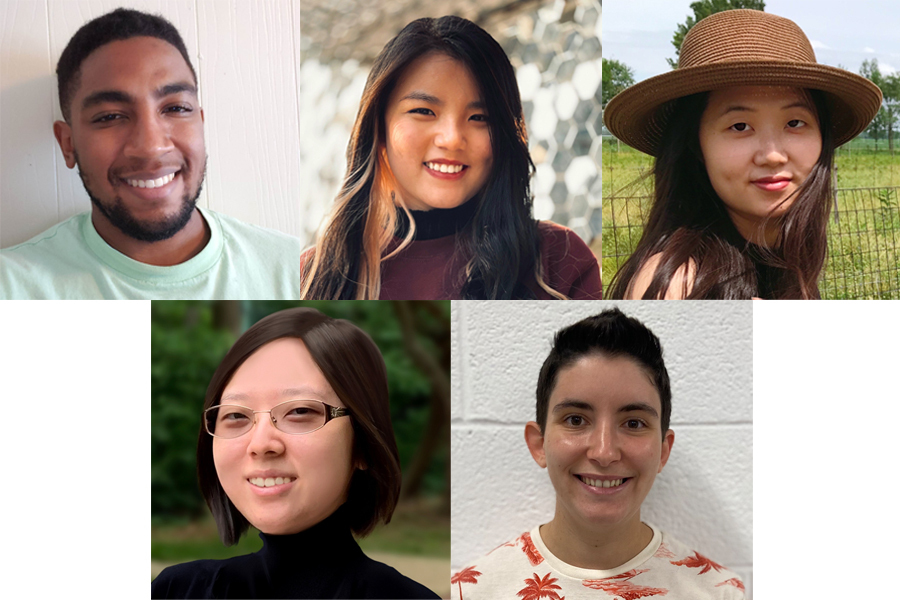 (Top row, left to right): Drew Buzzell, Mengying (Cathy) Fang, Xiaoyue Gong; (Bottom row, left to right): Ruby Liu, Joules Provenzano