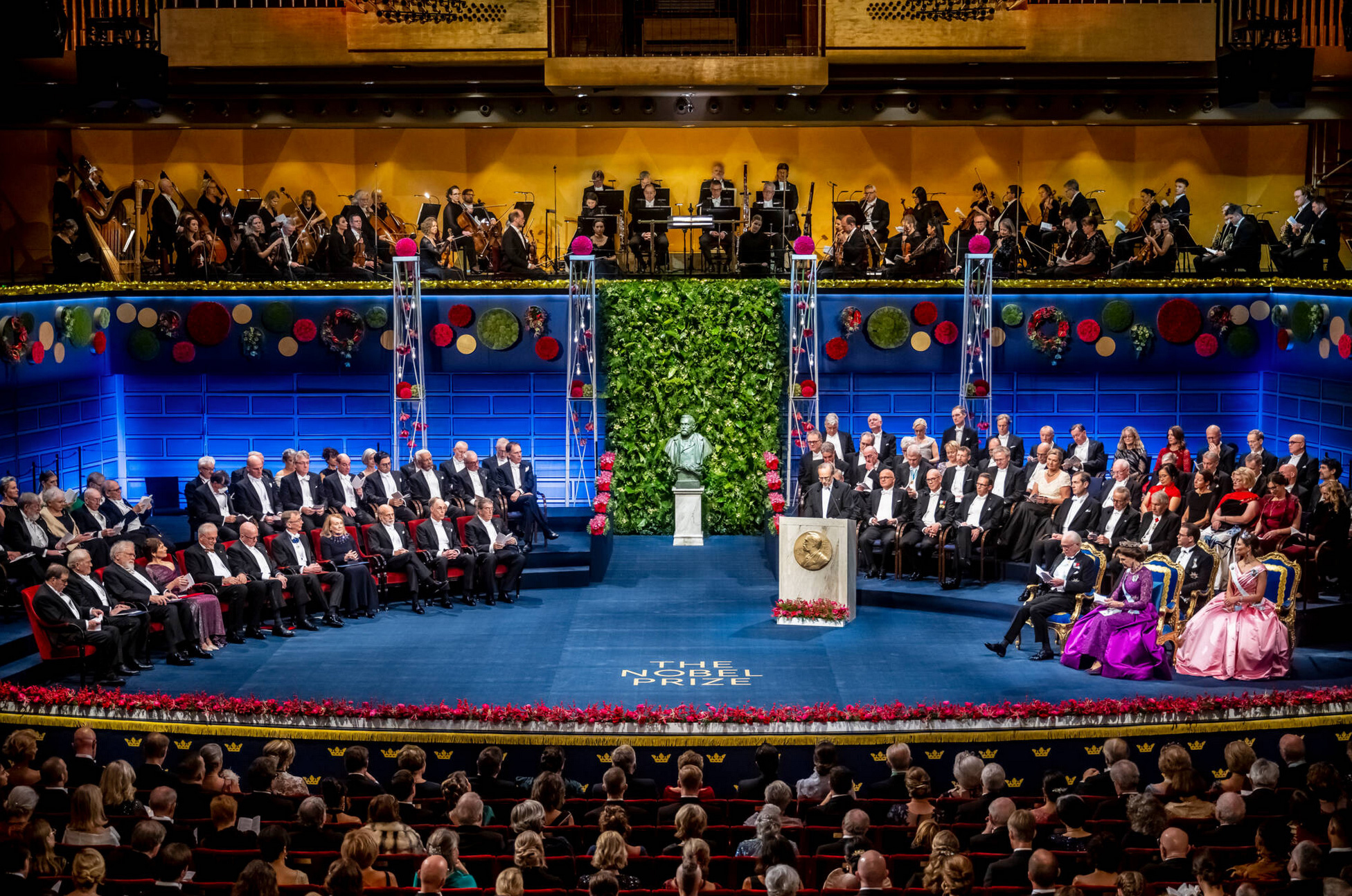 The Nobel Prize award ceremony at the Konserthuset in Stockholm honored winners of the 2022, 2021, and 2020 prizes.