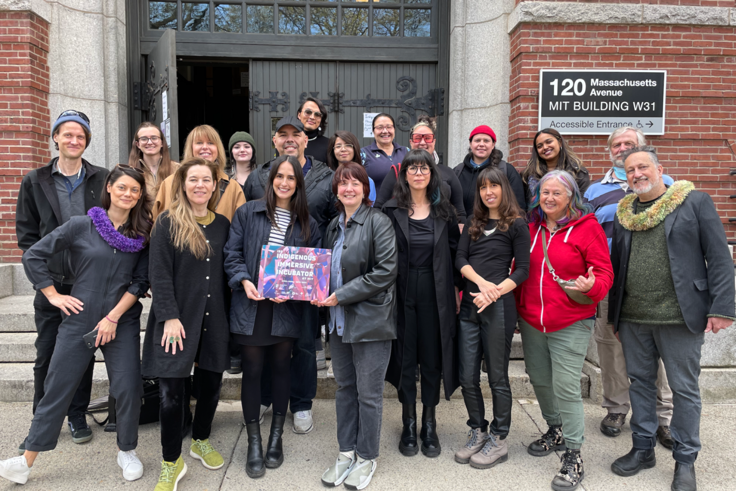 2023 ISO Indigenous Incubator at MIT participants gather with members of the Institute's Indigenous community.