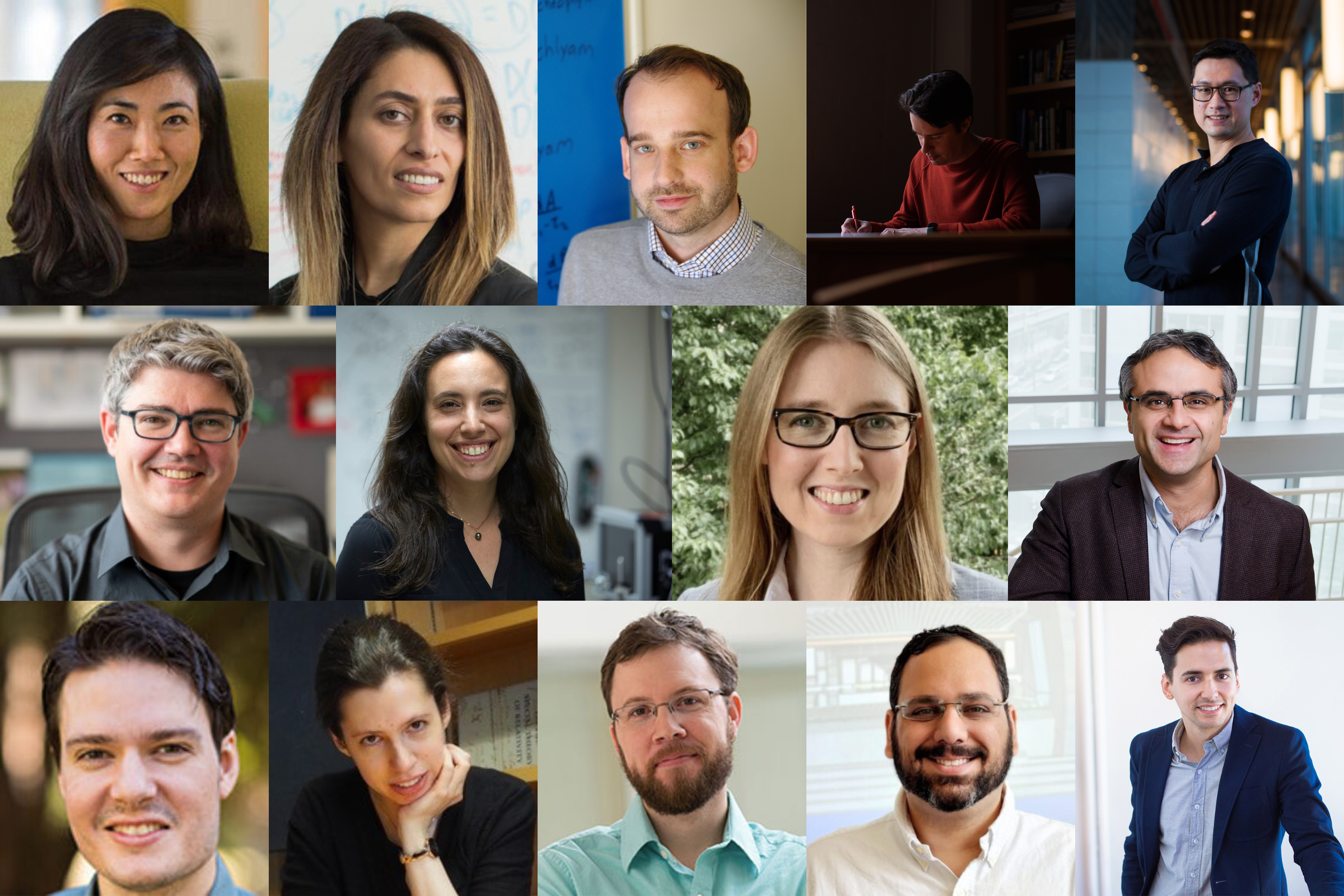 Tenured faculty in the School of Science for 2022 and 2023. Top row, left to right: Gloria Choi, Nikta Fakhri, Greg Fournier, Daniel Harlow, and Gene-Wei Li. Middle row, left to right: Michael McDonald, Gabriela Schlau-Cohen, Phiala Shanahan, and Omer Yilmaz. Bottom row, left to right: Riccardo Comin, Netta Engelhardt, Mark Harnett, Or Hen, and Sebastian Lourido.