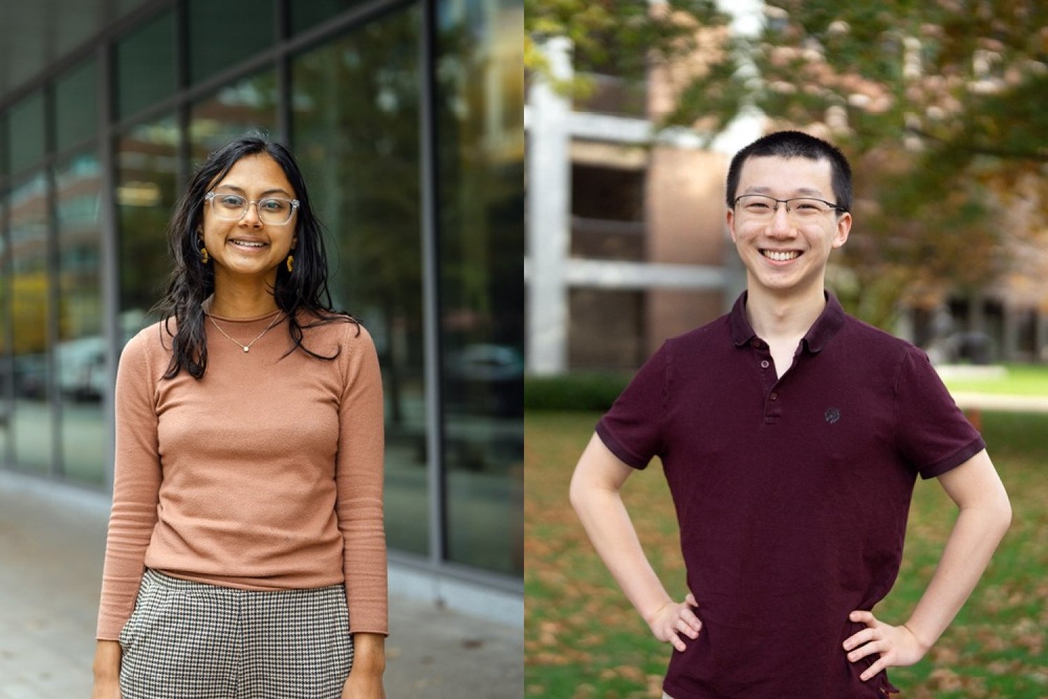 MIT's 2024 Marshall Scholars, Anushree Chaudhuri (left) and Rupert Li