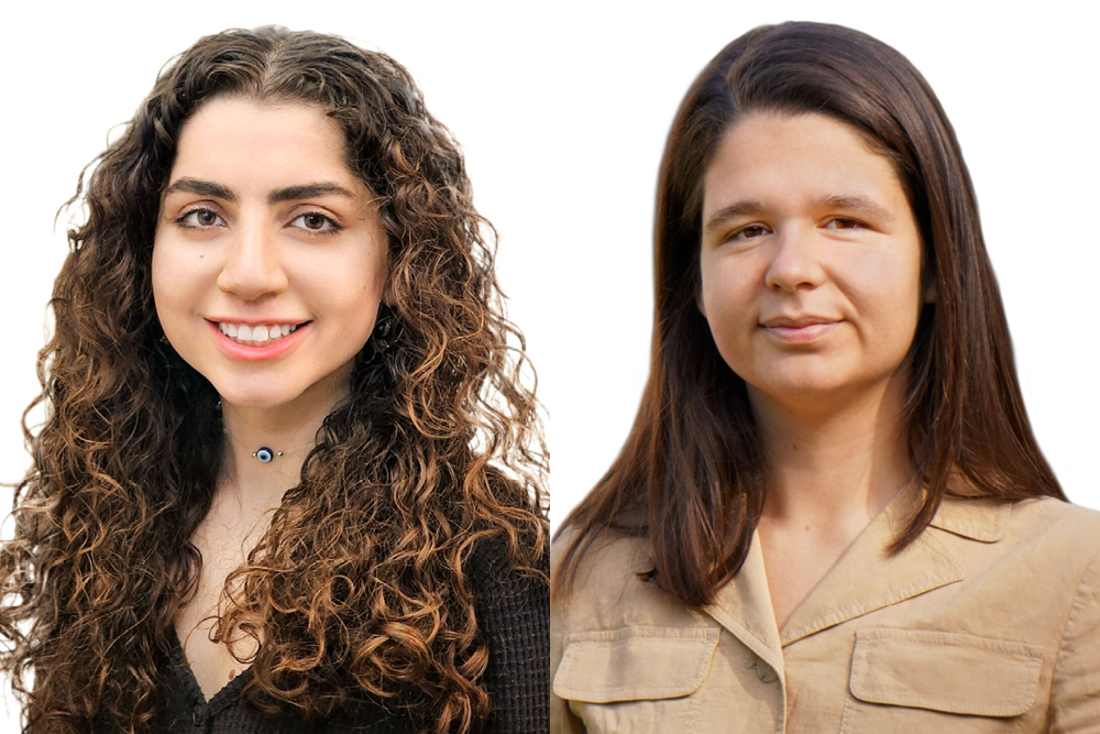 MIT's 2024 P.D. Soros Fellowship for New American winners are Riyam Al-Msari (left) and Francisca Vasconcelos '20. 