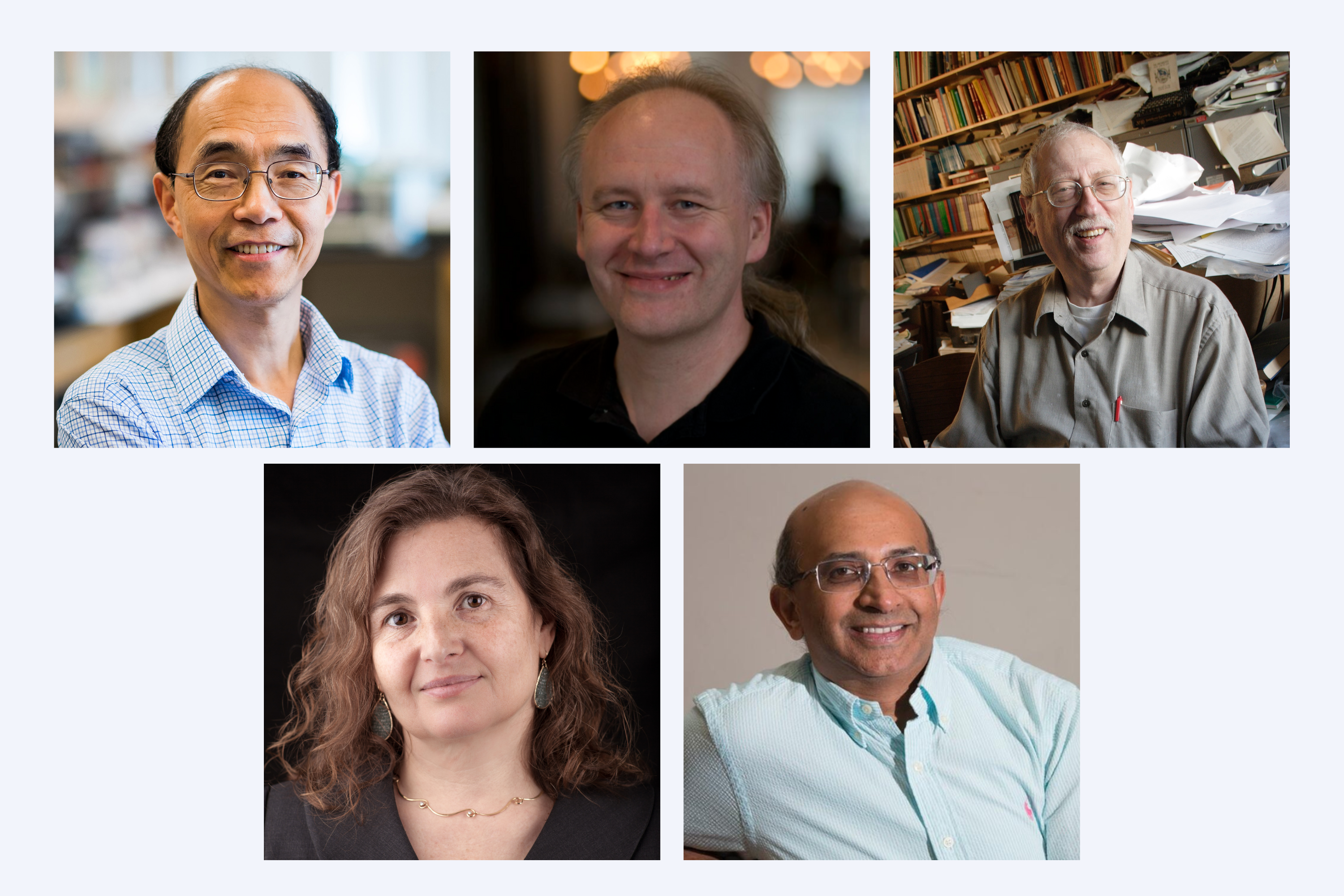 Clockwise from top left: Guoping Feng, Piotr Indyk, Daniel Kleitman, Senthil Todadri, and Daniela Rus were among the 120 members newly elected to the National Academy of Sciences. 