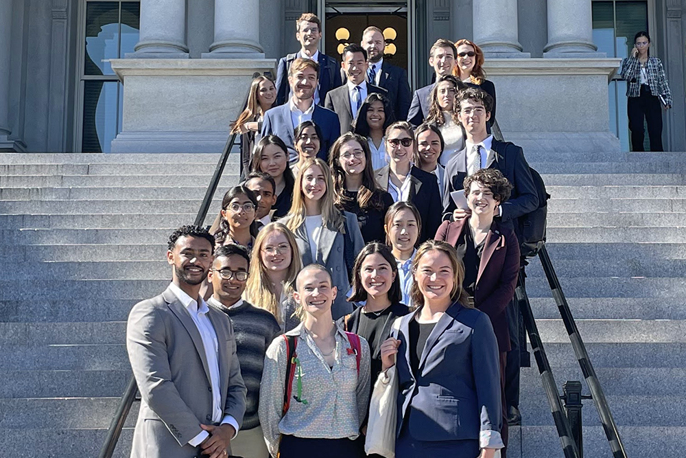 The Executive Visit Days delegation outside the Eisenhower Office Building in the White House Complex, after meeting with the Office of Science and Technology Policy.
