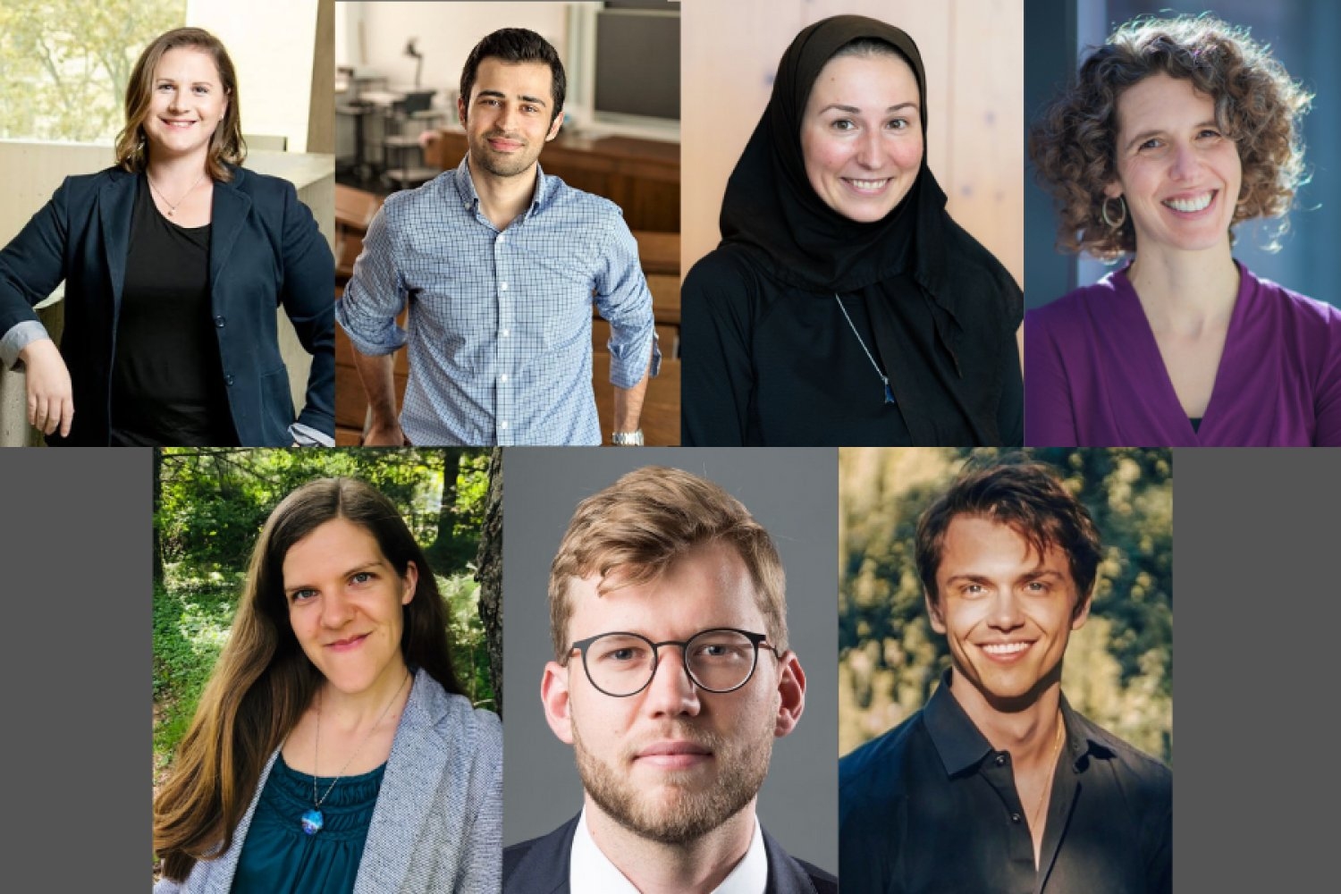 The MIT faculty named 2025 Sloan Research Fellows include (clockwise from top left) Ariel Furst, Mohsen Ghaffari, Marzyeh Ghassemi, Darcy McRose, Christian Wolf, Emil Verner, and Sarah Millholland.