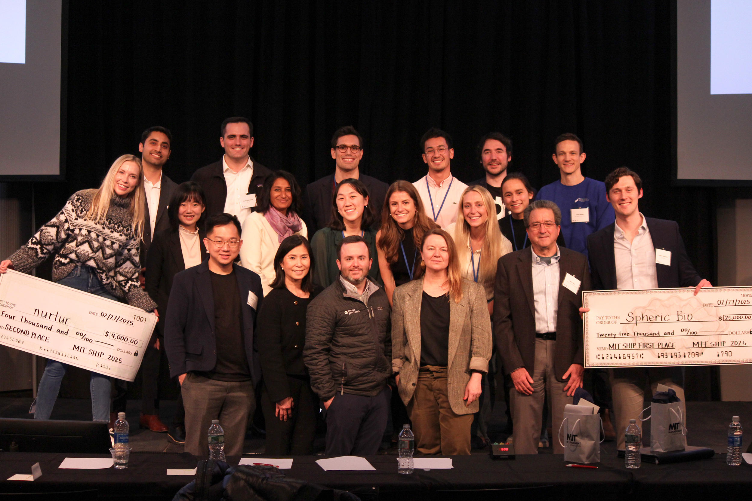 The 23rd annual MIT Sloan Healthcare Innovation Prize offered a look at the promising new solutions being developed at universities. Pictured is a photo of participants and organizers. 