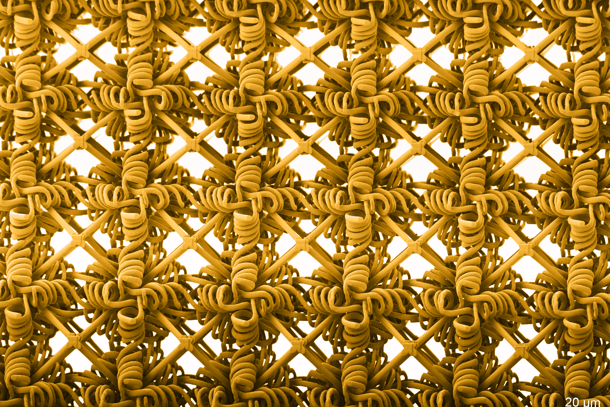 MIT engineers print synthetic “metamaterials” that are both strong and stretchy