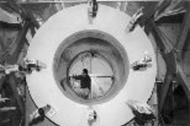 This 40-ton magnet completed by a US engineering team (photographed at a Lockheed Martin plant in San Diego) is key to an international experiment on nuclear fusion.
