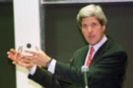 Sen. John Kerry spoke Monday at the DUSP forum on regional sustainable development.