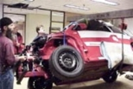 The car is placed upright.