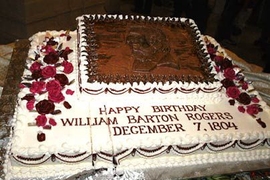 A giant birthday cake helped revelers kick off the celebration of William Barton Rogers' 200th birthday last month.