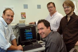 MIT researchers have shown that certain key connections among neurons get stronger when we learn. From left are Mark F. Bear, Picower Professor of Neuroscience; postdoctorate associate Jonathan R. Whitlock; research scientist Arnold J. Heynen and research affiliate Marshall G. Shuler.
