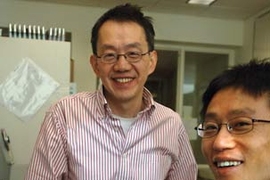 Professor Morgan Sheng, Menicon Professor of Neuroscience at MIT's Picower Center for Learning and Memory, joins post-doc Myung Jong Kim, right, in the lab. They have shown how manipulating a brain scaffolding protein called PSD-95 could boost cognitive function.