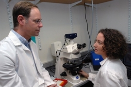 Professor of Biological Engineering David Schauer and post-doc Megan McBee do work on infectious diarrhea in the developing world.
