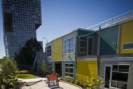 The new David H. Koch Childcare Center is located at 219 Vassar St. in Cambridge, Mass.