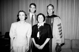 Charles and Rebecca Vest with their children, John and Kemper, on May 10, 1991, the day Charles was inaugurated as MIT's 15th president.