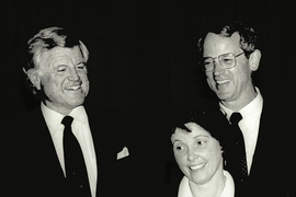 Charles and Rebecca Vest were joined by Massachusetts Sen. Edward M. Kennedy at Vest's inauguration on May 10, 1991.