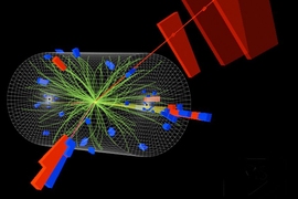 A search for the standard-model Higgs boson decaying to tau-lepton pairs is performed using events recorded by the CMS experiment at the LHC in 2011 and 2012 at a center-of-mass energy of 7 and 8 TeV respectively. Shown here is the HTauTau VBF candidate event display.