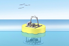 An artist's depiction of a drifting Environmental Sample Processor (ESP) robot.