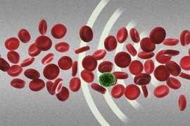 Illustration of red blood cells with "waves" going through them