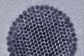 High-resolution view of the structure of a single core-shell supernanoparticle.