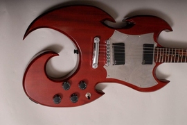 Custom electric guitar built and designed by Spielberg.